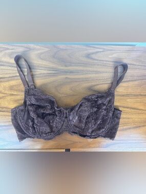 The Fabulous by Victorias Secret Unlined Lace Full-Cup Bra 42DDD Chocolate Brown